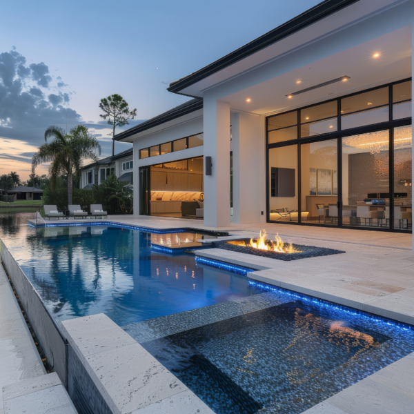 Carrelage piscine avec maison luxe toulouse blagnac